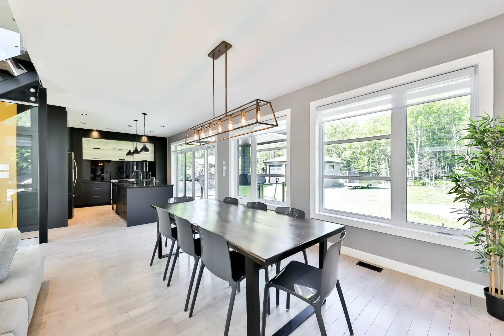 Modern kitchen with custom uPVC windows